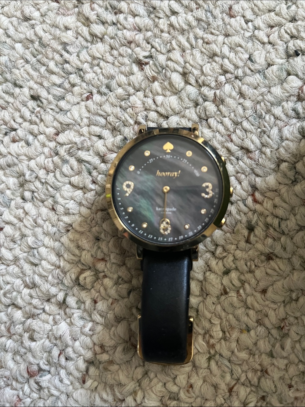 kate spade Black Mother-of-Pearl Dial Watch with Gold Accents